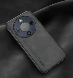 Leather Matte Shockproof Case - Soft Touch Back Cover with Enhanced Grip and Durability for Honor X70 (Dark Grey)