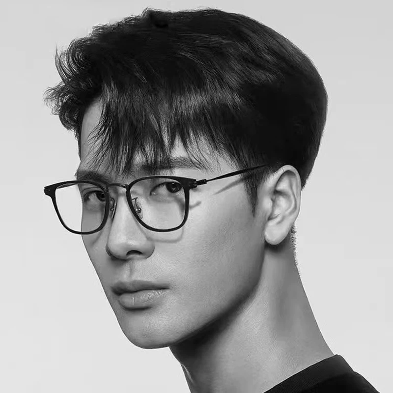 UVLAIK 세미 티타늄 합금 광학 안경 프레임 남자 안티 블루 라이트 컴퓨터 고글 안경 빈티지 처방 안경