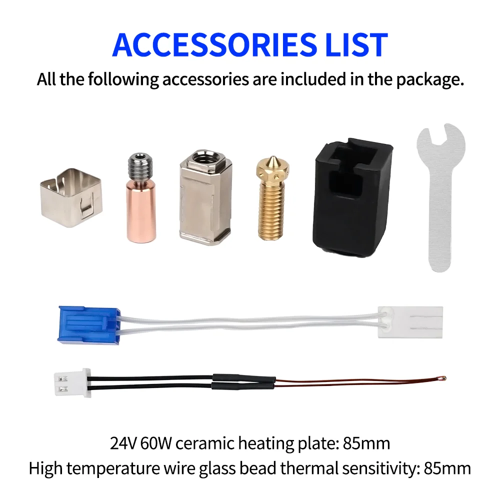 Verbessertes Hotend-Kit für Artillery Sidewinder X1 X2 3D-Druckerteile, Ganzmetalldüse, Heizblock, Thermistor-Kits – Detail 3