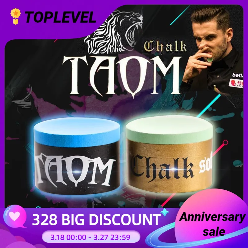 Original TAOM Chalk V10 Billiard Round Chalk Blue Green Pink Colors Billiard Chalk Pool Chalk Snooker ChalkBilliard Accessories