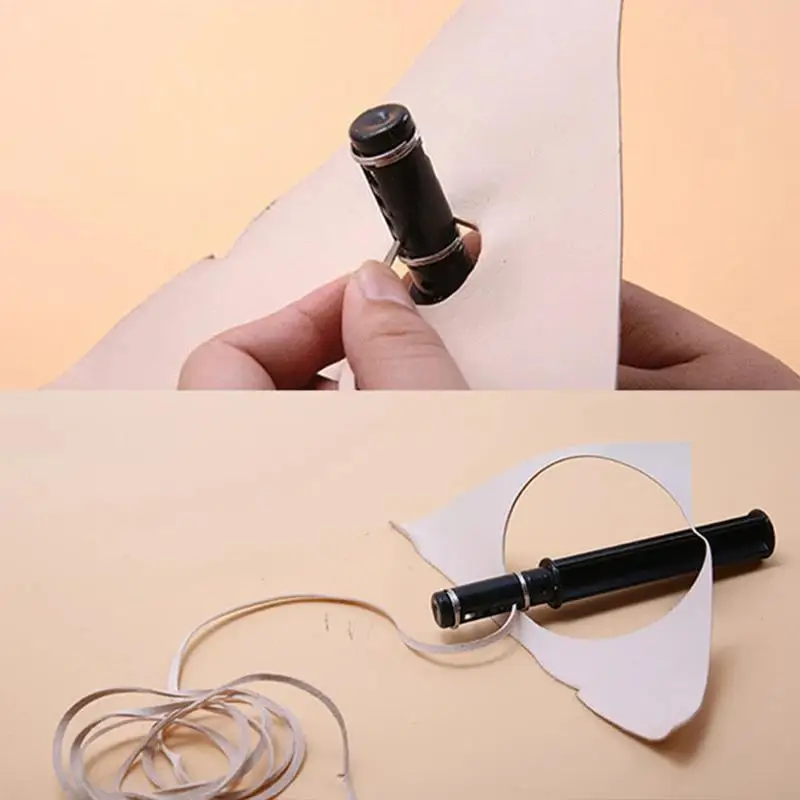 1PC Leather Lace Maker Leather Craft Cutting DIY Swivel Strip Hand Cutter Craft Tools with 3 Blade leather craft tool kit leather craft tool leather craft tools leather tools