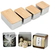 Empty Metal Tin Box With Wood Lid Small Vintage Candy Money Coin Key Pill Packaging Box Kitchen Food Containers Storage Boxes 6
