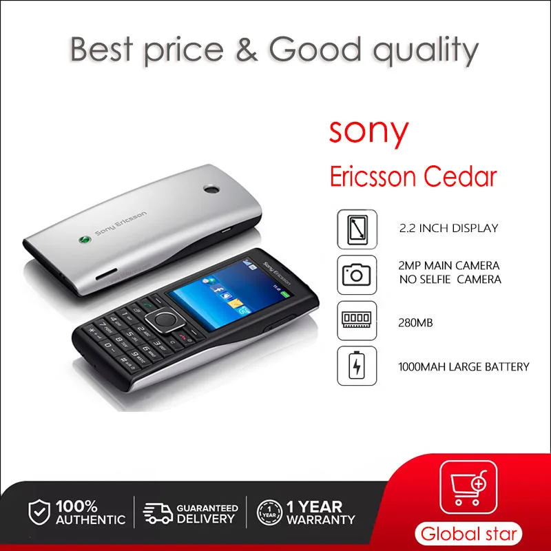 sony-ericsson-–-authentique-smartphone-cedar-j108-8mp-24-pouces-telephone-reconditionne-greenheart-haute-qualite-livraison-gratuite