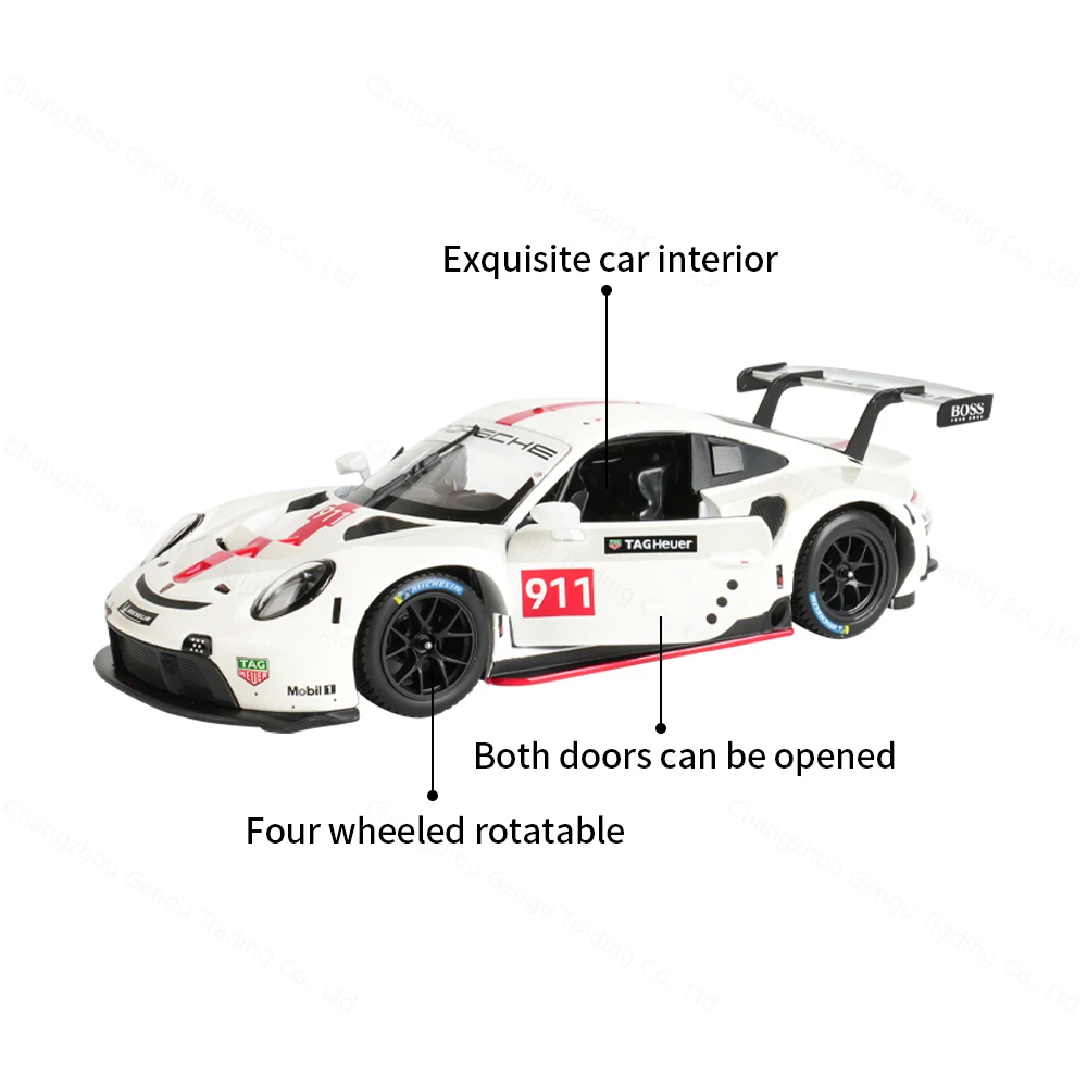 burago  ポルシェ911 カレラレーシング Bburago 1:24 Porsche 911 RSR Sports Car Static Die Cast Vehicles