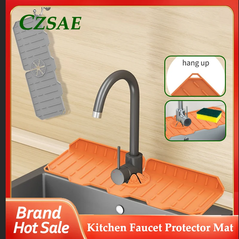 

Kitchen Faucet Protector Mat Silicone Sink Sponge Drain Rack/foldable Sink Mat/bathroom Countertop Splash Guard