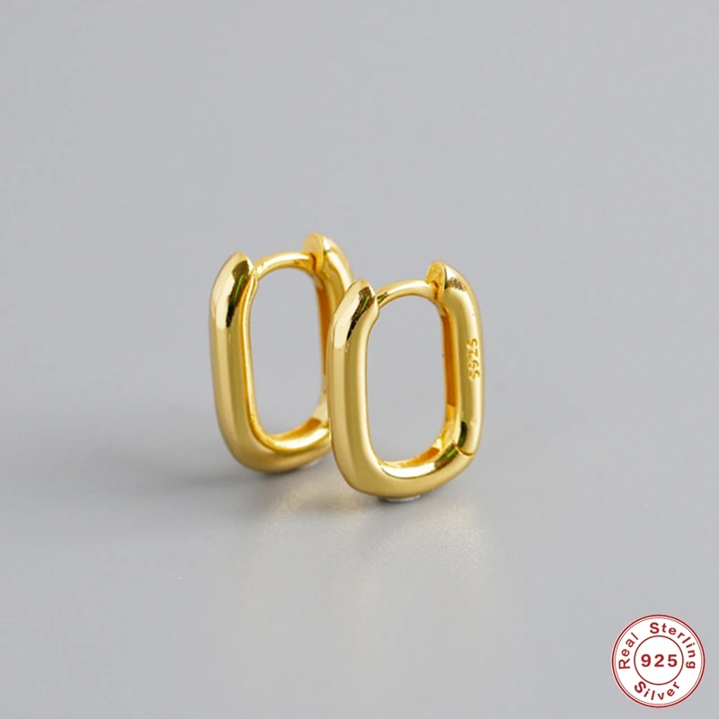 CANNER 925 Sterling Silver Geometric U-Shape Hoop Earrings Women Men Punk Hip-Hop Metal Round Circle Earrings Party Jewelry hoop earrings,silver earrings,silver hoop earrings,womens earrings