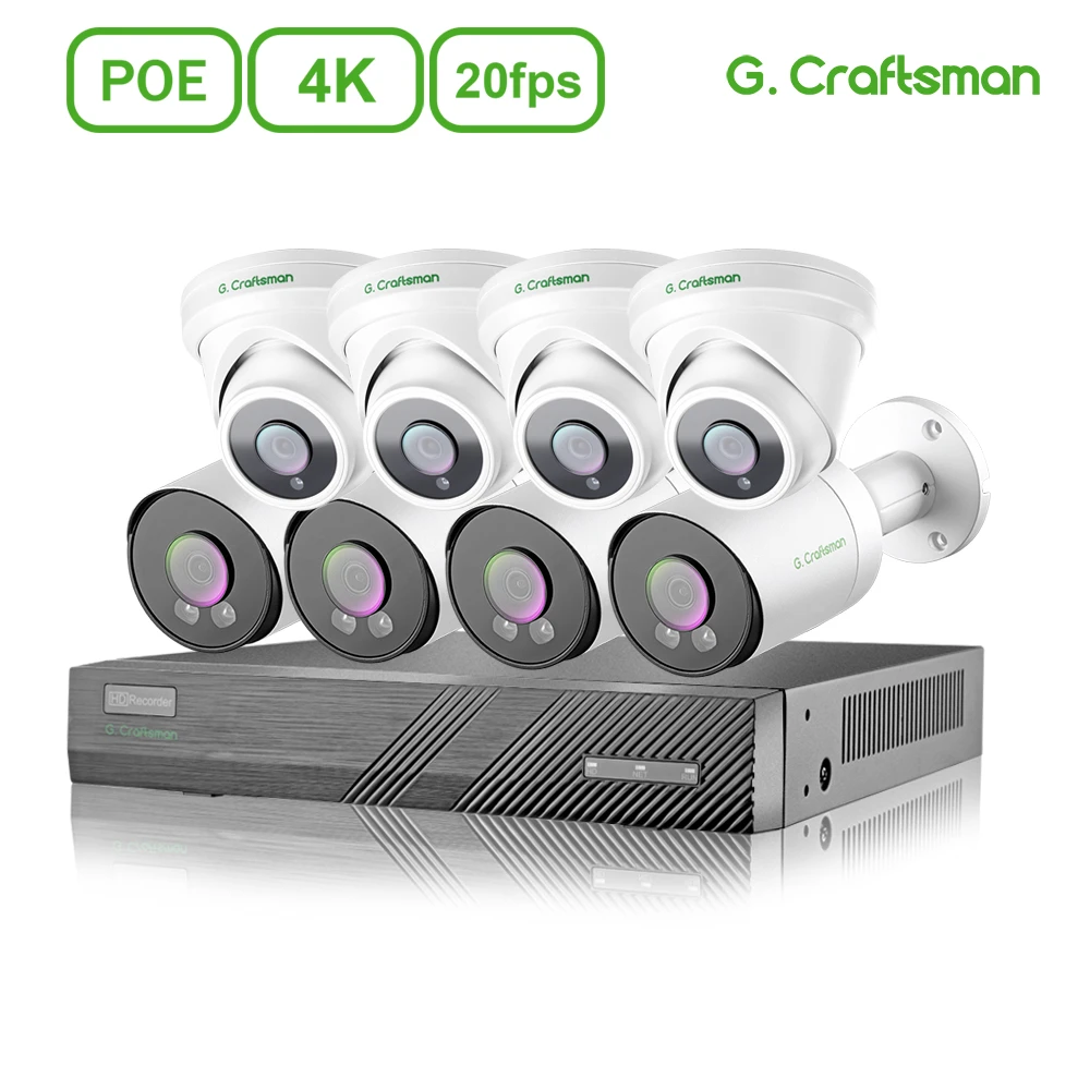 4k Poe Ip Camera Bullet+dome System Kits 2 4 6 8ch Cctv Security Sony