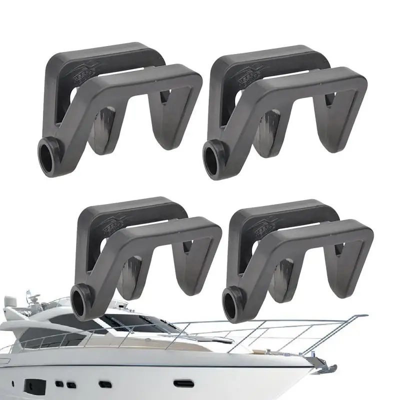 4 Pack Plastic Boat Clips Pontoon Boat Rail Clips Bumper Buoy Hanger Adjustable Cleat Clamp for Square Rails