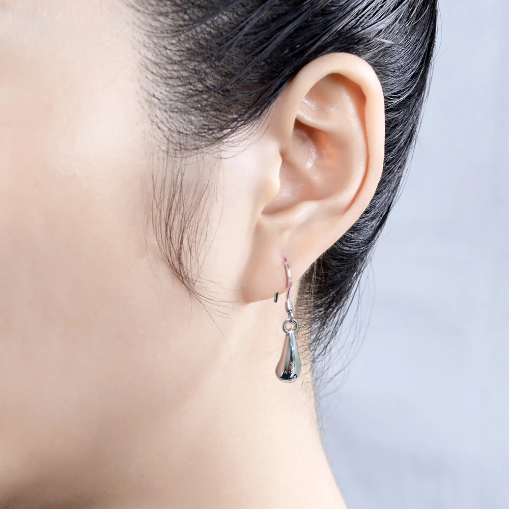 925 Sterling silver water drop chain necklaces earrings bracelets jewelry sets New for women Fashion wedding party gifts jewelry set,silver jewelry,silver jewelry set