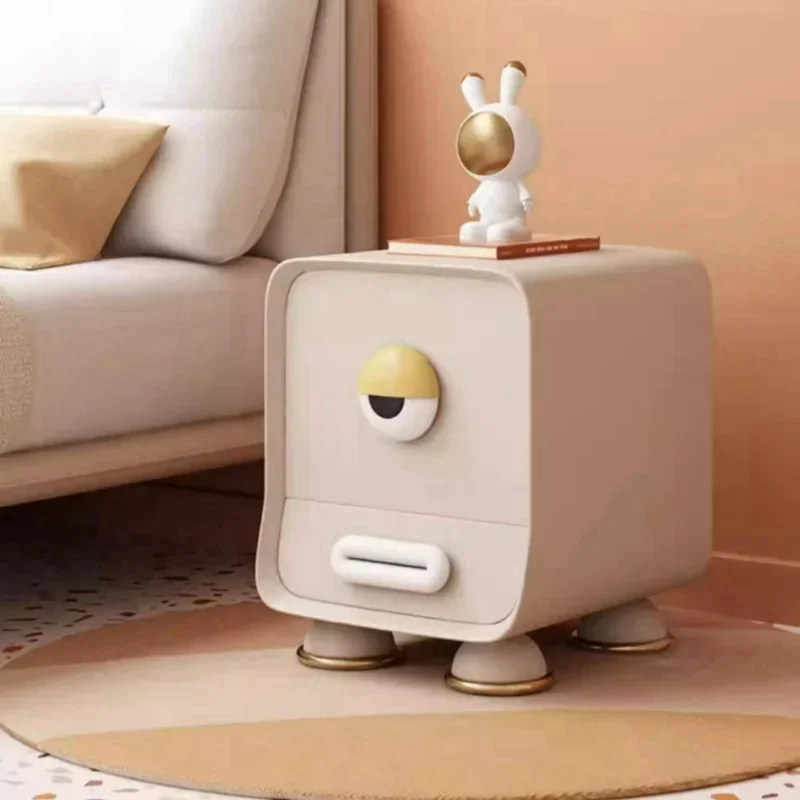 50&times;40&times;45cm Nightstand Simple Modern Art Cream Wind Creative Bedroom Children's Room Cute Side Table Solid Wood Bedside Table
