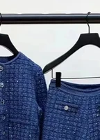 2024 New Women Sequin Tweed Set or Long Sleeve Single Breasted O-Neck Coat Ladies High Waist Wide Leg Pants 1