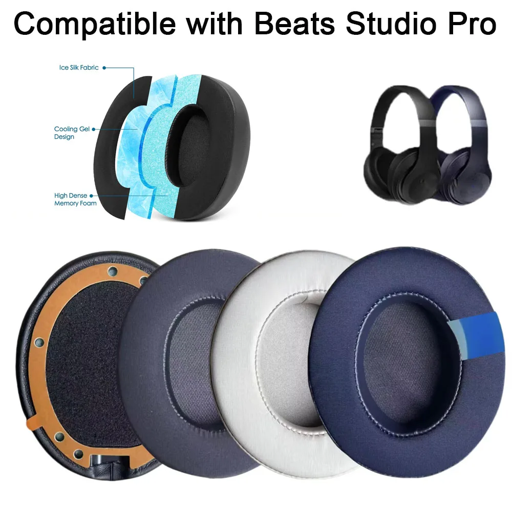 Studio Pro Cooling Gel Earpads for Beats Studio Pro Wireless Headphone Replacement Ear Pads Cushions Softer Foam Earmuffs