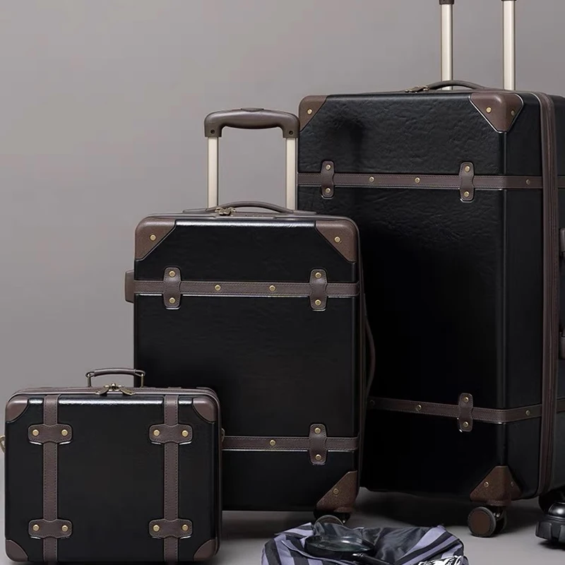 PU Leather Suitcases 2PCS/SET 20 24 28 inch for Women