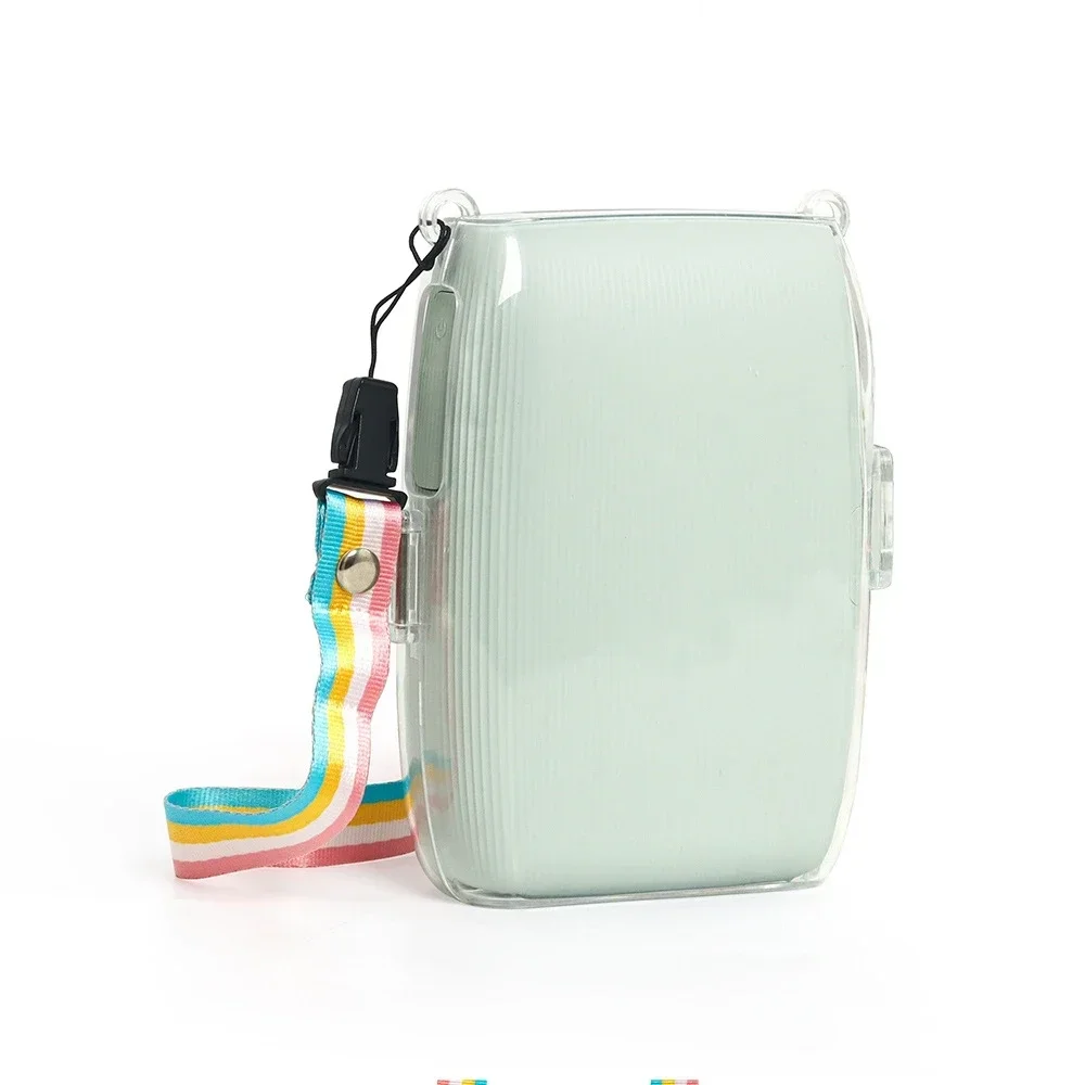 For Fujifilm Instax Mini Link 3 PC Transparent Shell Shockproof Printer Carrying Case Protective Storage Bag with Shoulder Strap