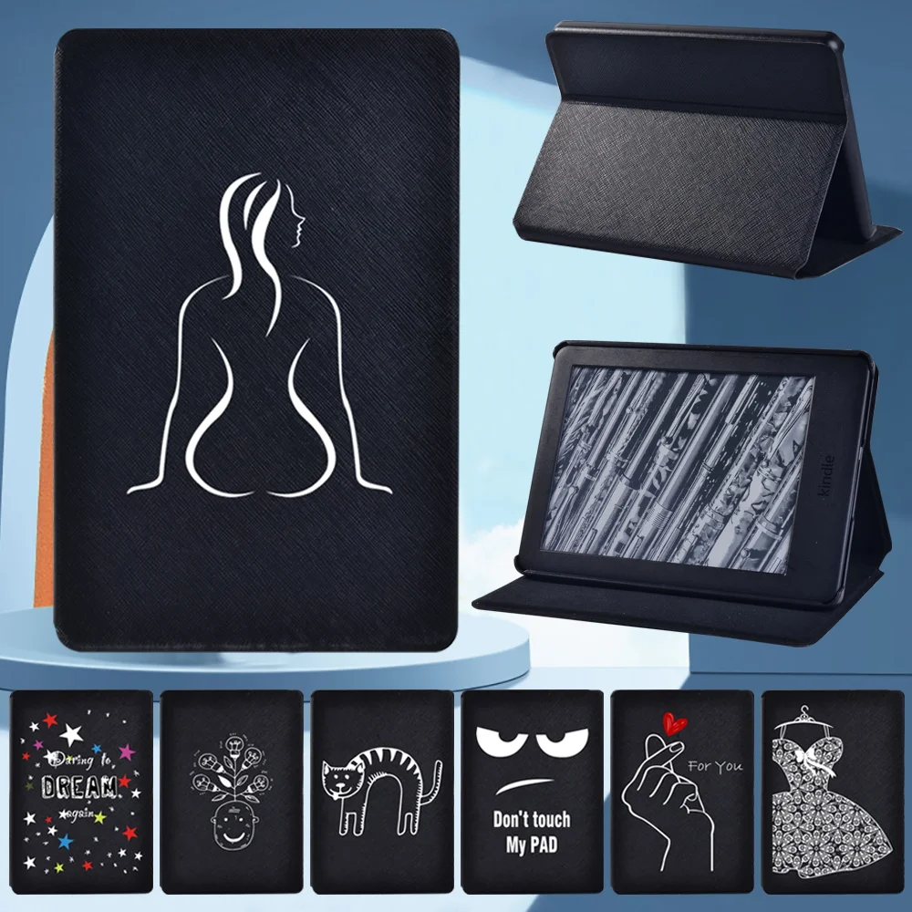 Per Custodia Per Tablet Paperwhite 5/ Kindle 10Th /Kindle 8Th Gen /Paperwhite 4/Paperwhite1 2 3 White Picture Print Cover Portatile