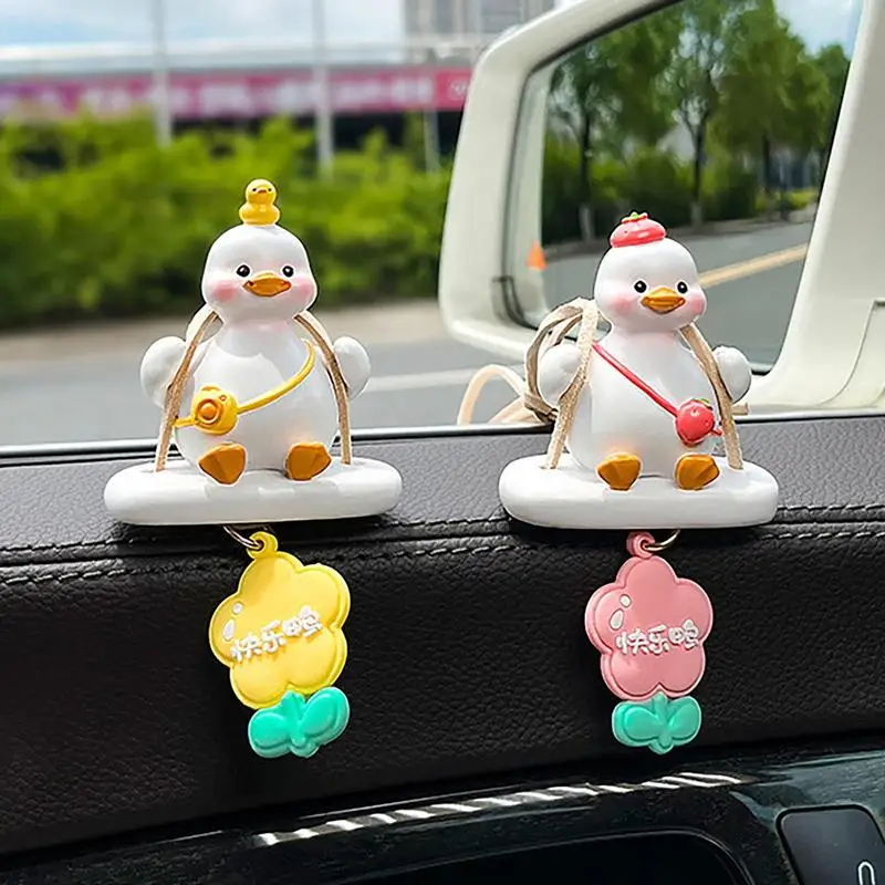 

Car Rearview Mirror Pendant Cute Duck Car Interior Decoration Ornament Resin Swing Duck Pendant Auto Decoration Accessories