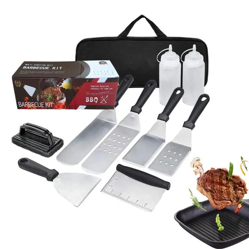 

Barbecue Tool Sets 9PCS Barbecue Utensil AccessoriesThermometer Barbeque Grilling Accessories Outdoor Gril Tools Set Bbq Utensil
