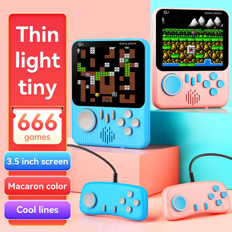 Console di gioco portatile con schermo da 3,5 pollici portatile Giocattoli 666 Giochi integrati Joystick classico retrò Console arcade per studenti nostalgici - immagine 5