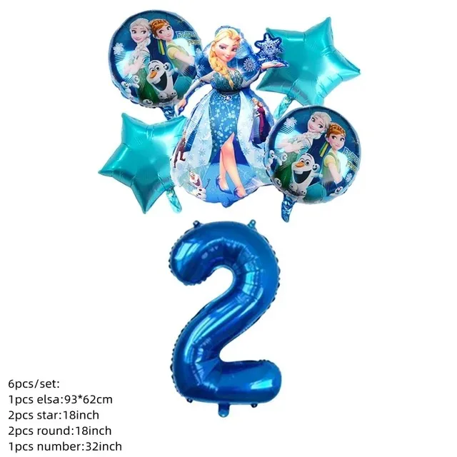 Juego de globos con temática de Frozen 2 de Disney, decoraciones de cumpleaños de Elsa y Anna, vajilla desechable, platos de papel de la Reina de las Nieves, suministros para fiestas