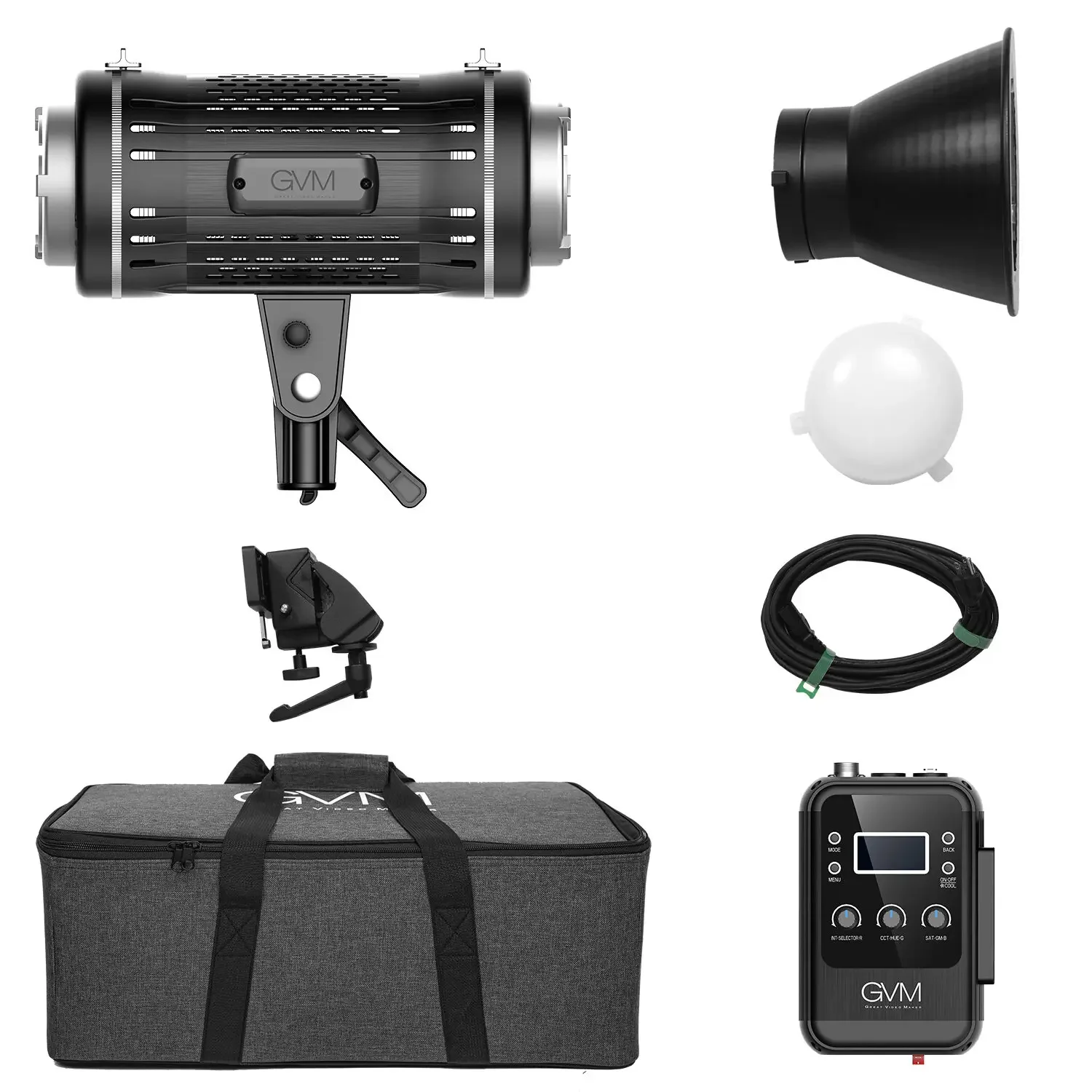 

GVM 100W Led-видео светильник RGB + двухсторонний дневной свет сбалансированный COB-дисплей 2700K-7500K фотография Освещение управление через приложение
