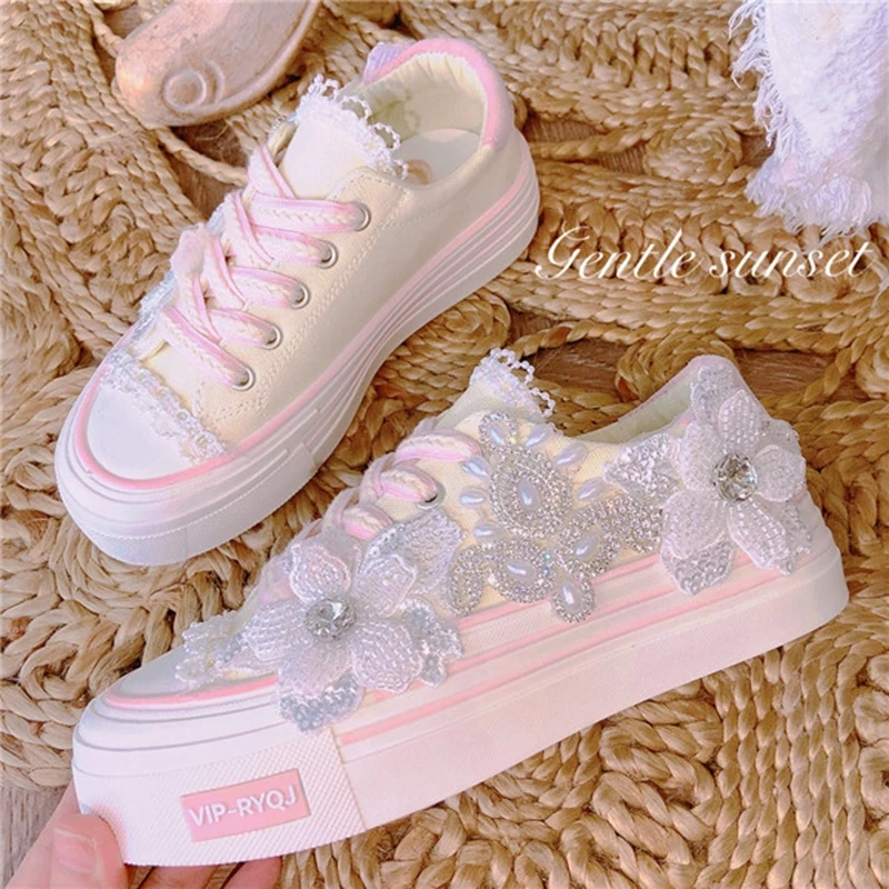 Bridal Sneakers Wedding, Womens Sneakers Pearls