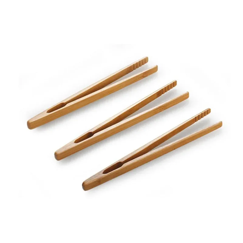 1pc Wooden Tea Tweezer Bacon Tea Clip Tongs Bamboo Salad Food Toast Bend Clip Straight Clips Kitchen Accessories Teaware bamboo tea accessories wooden food tongs