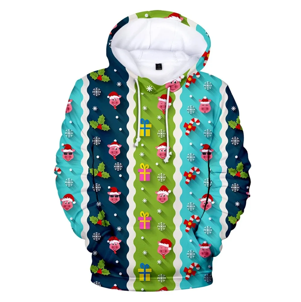 New arrival 3d printed happy christmas hoodies men women sweater pullovers autumn hip hop hoodie hooded boys girls casual workou