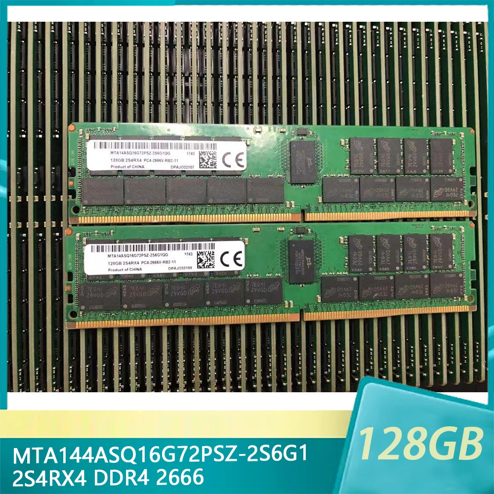 

1Pcs For MT RAM MTA144ASQ16G72PSZ-2S6G1 128GB 128G 2S4RX4 DDR4 2666 PC4-2666V ECC REG Server Memory