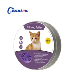 Calming Pet Collar for Anxiety and Stress Relief - Adjustable, Natural Soothing Solution for Cats and Dogs (Cat - purple - 38cm)
