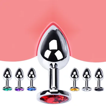 3 Pcs/set Metal Anal Plug Butt Plug Sex Toys Butt Toys for Women/Men/Couples Adults Game Masturbator Anal S/M/L Diamond Sex Shop 2