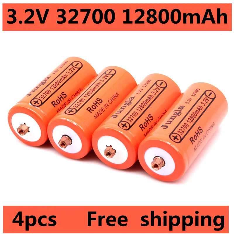 

4PCS 100% Original 32700 12800mAh 3.2V lifepo4 Rechargeable Battery Professional Lithium Iron Phosphate Power Battery with screw