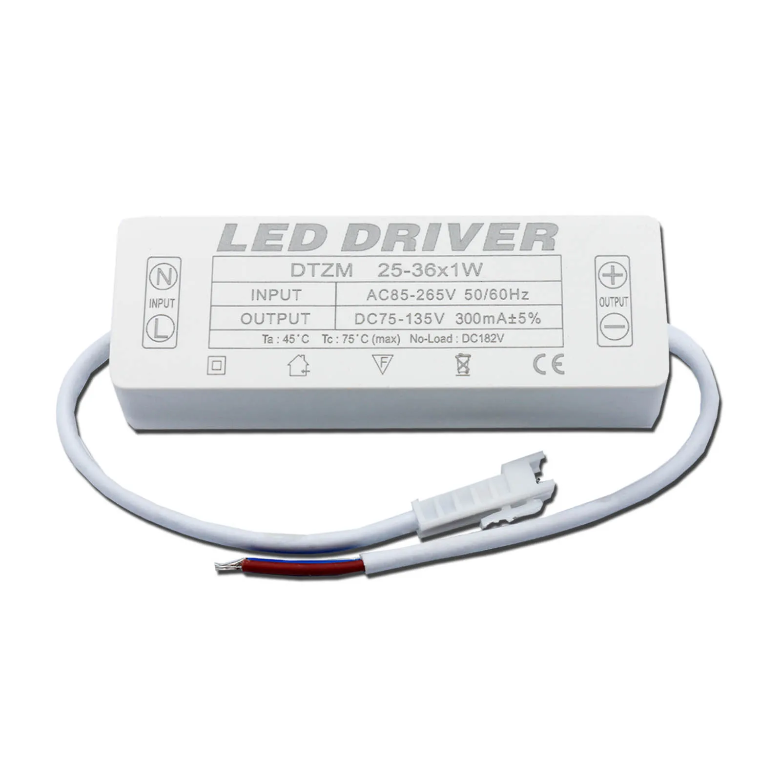 New LED Driver 4-7W 12-18W 18-25W 25-36W 300mA LED Power Supply Unit ...
