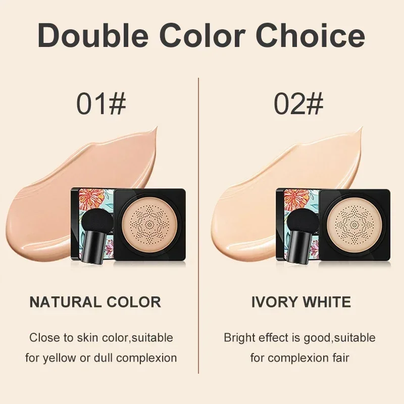 Mushroom Head Air Cushion, CC Cream Natural Moisturizing Foundation Concealer Whitening Oil-control Makeup Cosmetics BB Cream 5