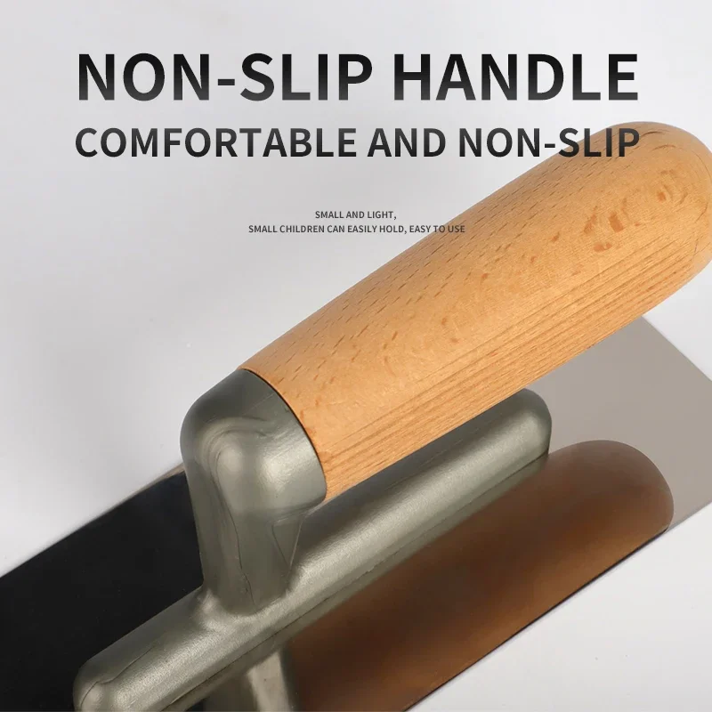 Professional Concrete Plaster Trowel for Wall Plastering Skimming Trowel Building Drywall Tools with Smooth Wooden Handle