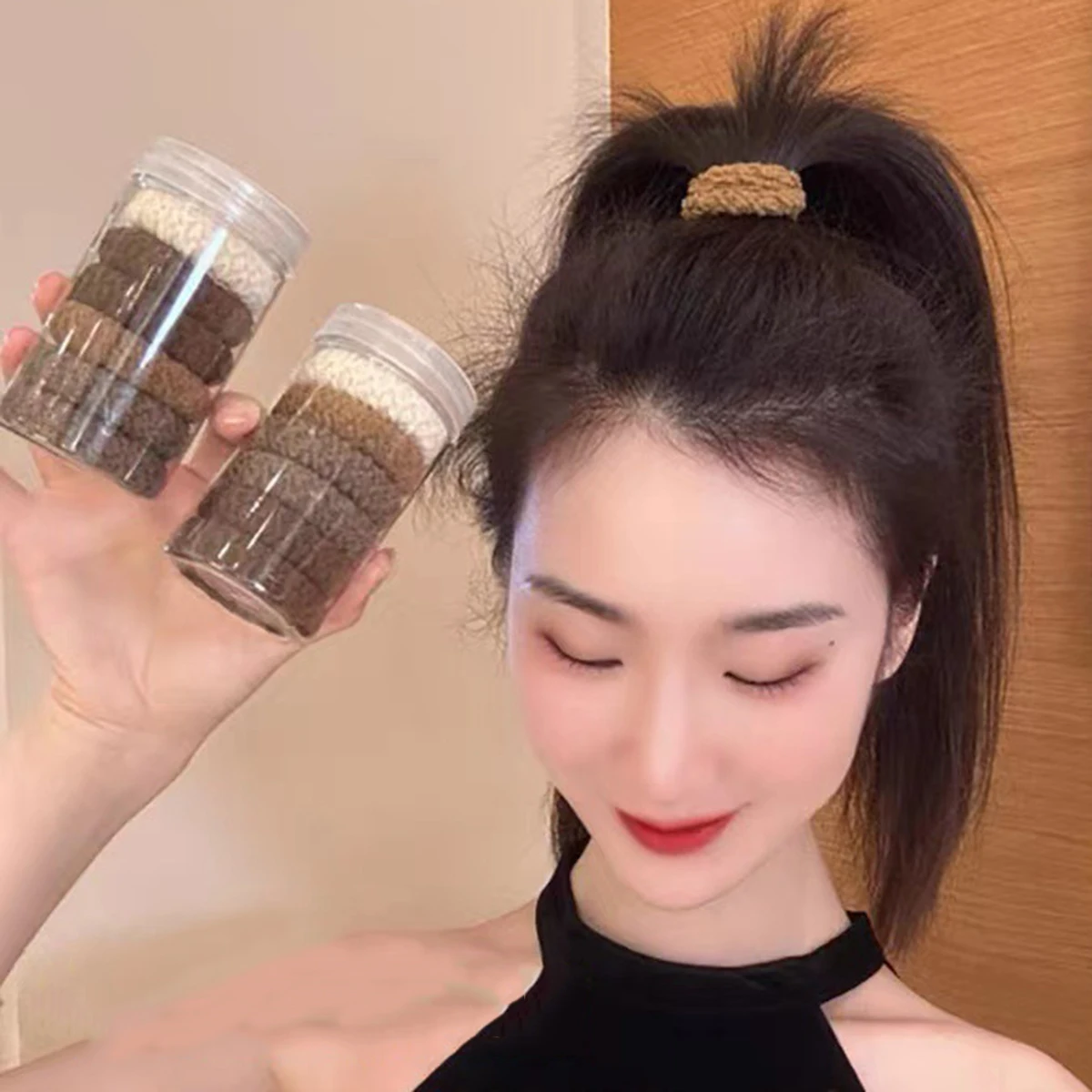 

5/6PCS Elastic Polyester Fiber Hair Ties Set Women Sweet Hair Rope Hair Scrunchies Ponytail Holder Hair Bands For Girls