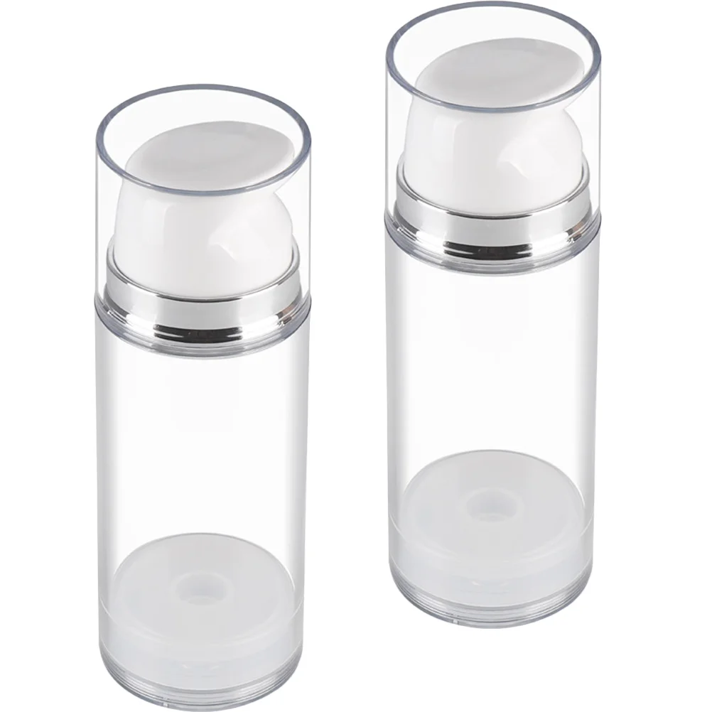 

2 Pcs Squeeze Lotion Bottle Travel Containers for Creams Empty Airless Pump Refillable Face Dispenser Sample Soap