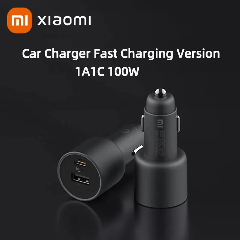 Caricabatteria Da Auto Xiaomi Mi 100W Max 1 A1C Ricarica Rapida Dual-Port Usb-A Usb-C Dispositivo Intelligente Completamente Compatibile Con Display E