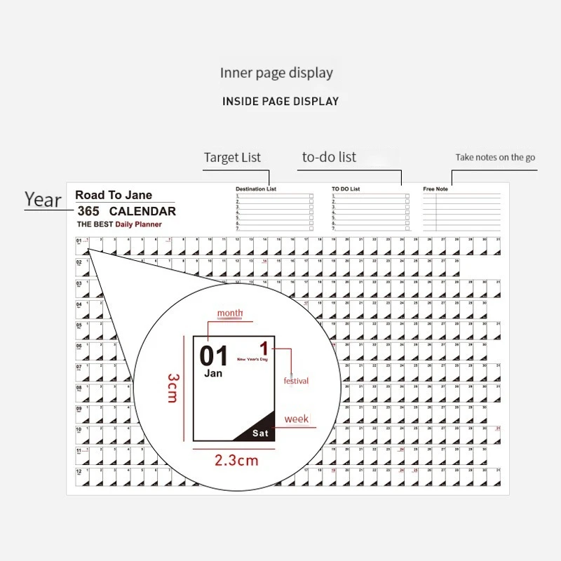 Deluxe 2026 Wall Calendar & Daily Planner – Year-Round Scheduling & Organization Tool