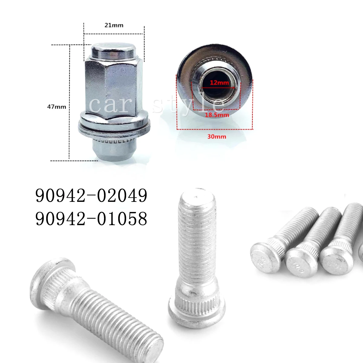 02049の通販 車用品・バイク用品 ホイールスタッドボルト 番号