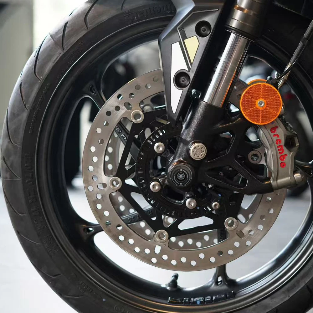 Triumph Trident 660 / Tiger Sport 660 2021-2026 용 오토바이 휠 액슬 슬라이더 휠 포크 충돌 방지 패드 스윙 암 슬라이더