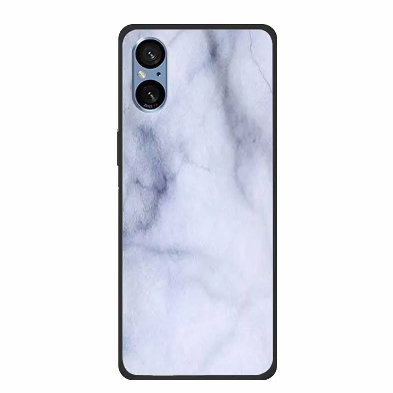 Elegant Marble Shockproof Soft Silicone TPU Back Cover for Sony Xperia 5V - Premium Phone Protection Case