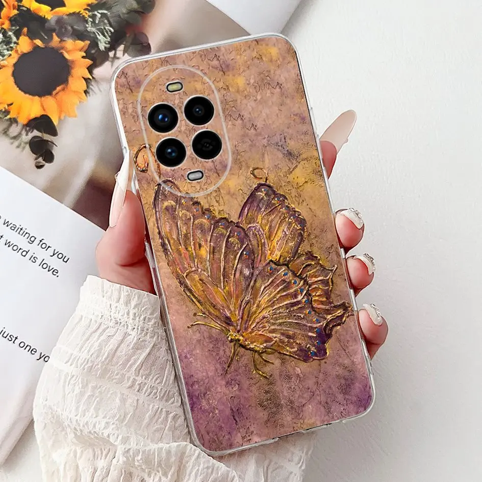 Floral Butterfly Soft Silicone Phone Case - Clear Protective Cover