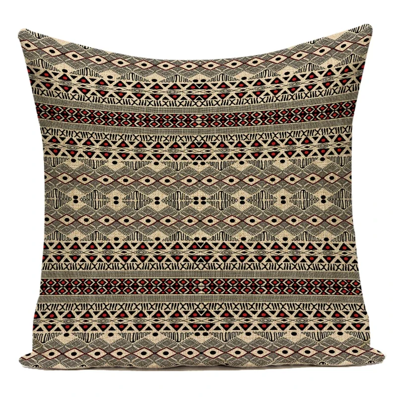 Vintage Boho Geometric Cotton Linen Decorative Throw Pillow Cover