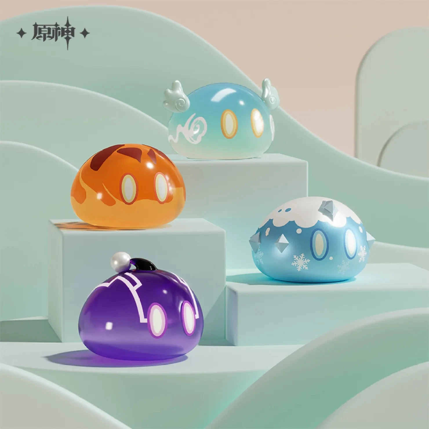 [Genuine] Anime Game Genshin Impact Cosplay Figure Slime Family Blind Bag ABS PVC Statue Wind Storage Jar Kids Xmas Gift PCS-5