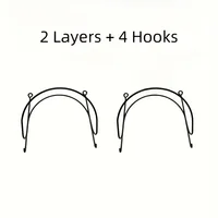 6-Piece Wrought Iron Towel Rack Wall-Mounted With Hooks Sturdy Easy Install Space-Saving For Bathroom Kitchen | 24-hour Shipping 6