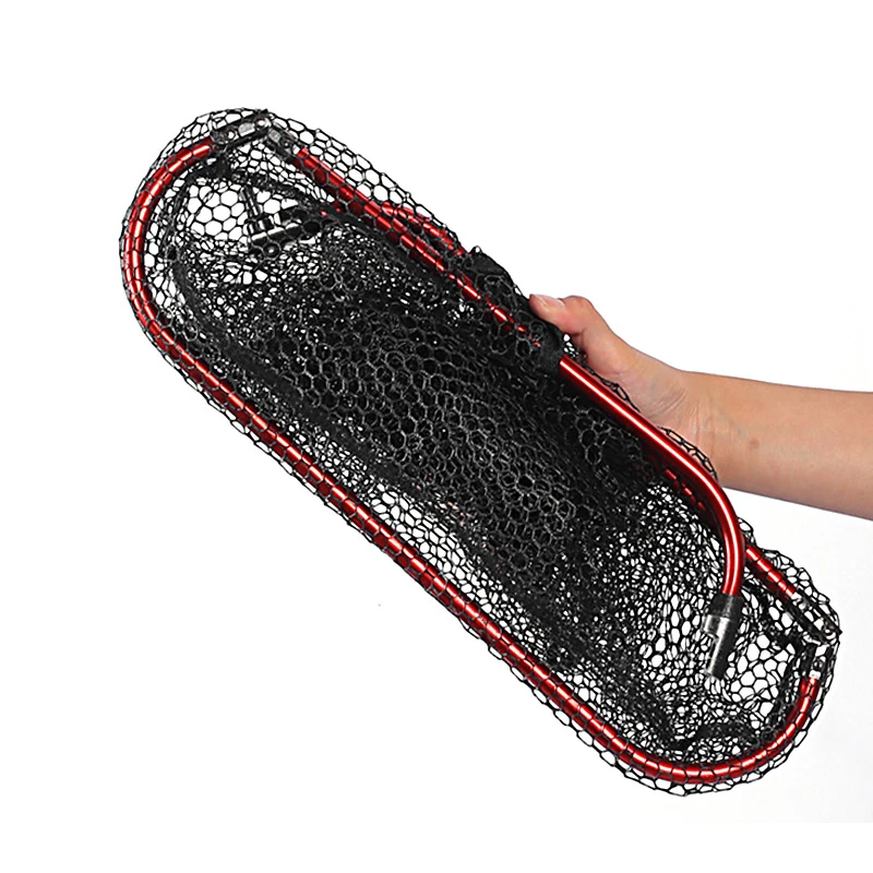 Fishing landing net,fishing net Triangle Net Head Aluminum alloy 8mm Screw Folding Dip Net 40/60/65cm Gluing Outdoor Fishing Tool Accessories