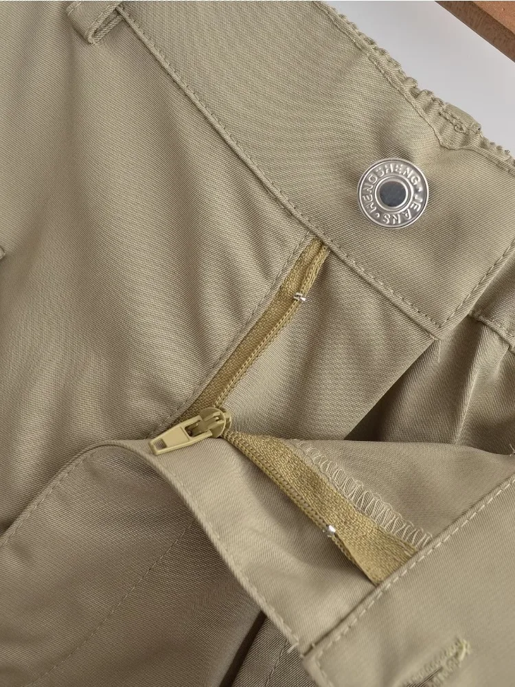 HOUZHOU Cargo Skirts for Women Vintage Female Safari Long Skirt A Line Pocket Retro Outwear Loose Casual Streetwear Y2k Clothes