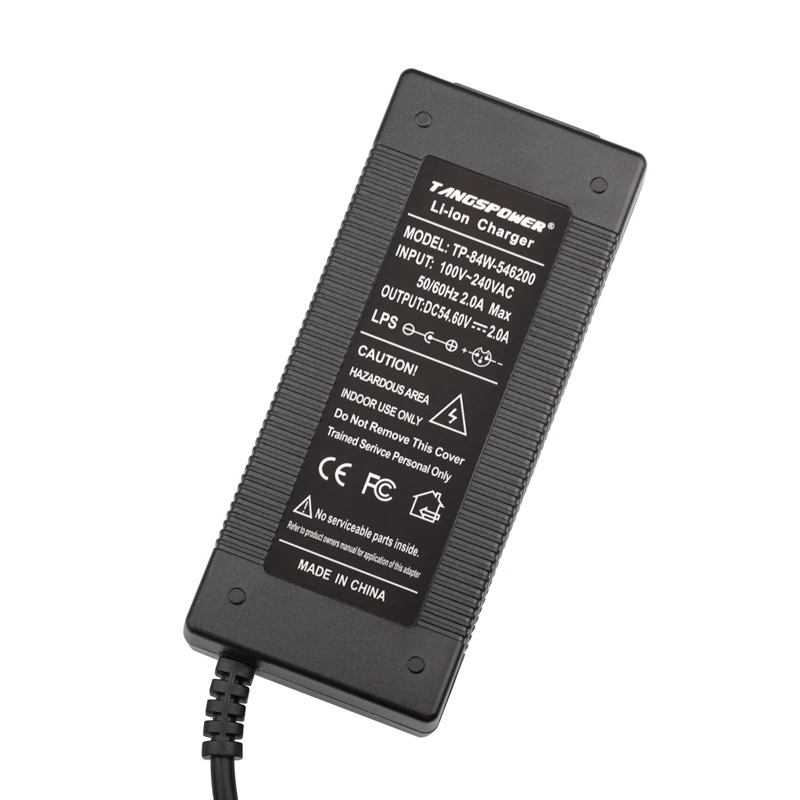 전기 자전거 스쿠터 밸런싱 차량용 폴리머 리튬 이온 배터리 충전기 XLR 커넥터, 54.6V 2A, 13S