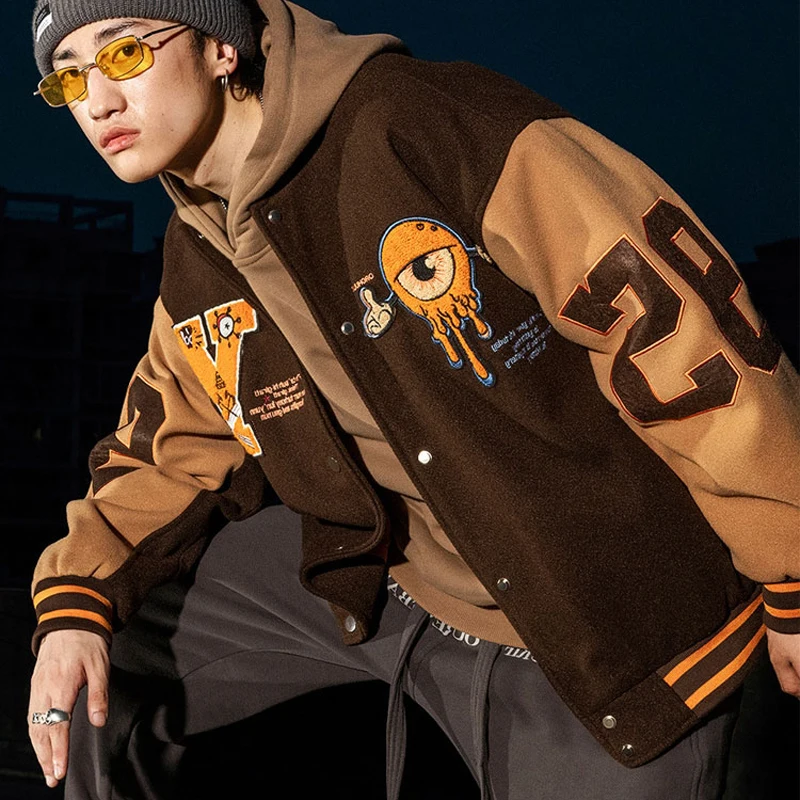 

Men Women Letter Embroidery Varsity Jackets Japanese Thin Oversized Spring Autumn Baseball Jacket Coat Hip Hop Harajuku College