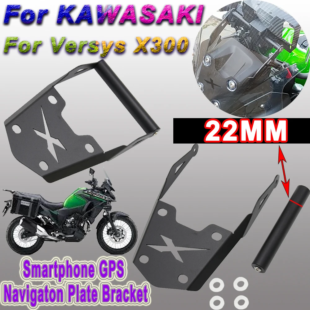 

For Kawasaki Versys X300 X-300 2017-2019 Motorcycle Accessories GPS Navigation Bracket Smartphone GPS Navigaton Plate Bracket